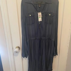 Size 8  Denim dress drawstring waist.
